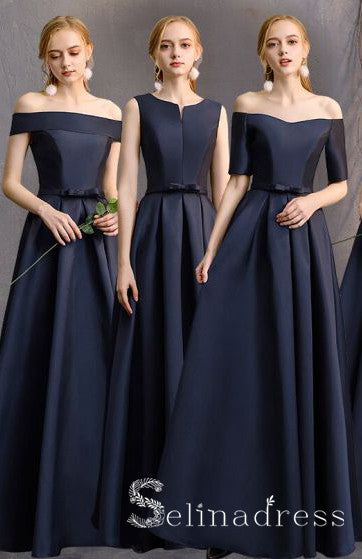 Sexy Royal Blue Elastic Satin Prom Dresses, Side Slit Prom Dresses, Si –  ClaireBridal
